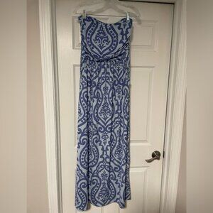 Vanilla Bay Blue and White Maxi Dress